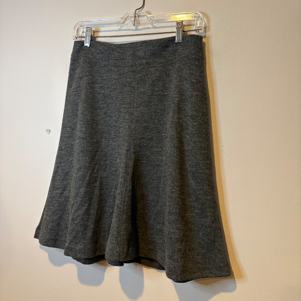 LOFT Women's Charcoal Grey A-Line Knit Skirt Size 4 Business Casual Basic Modest - Picture 2 of 5